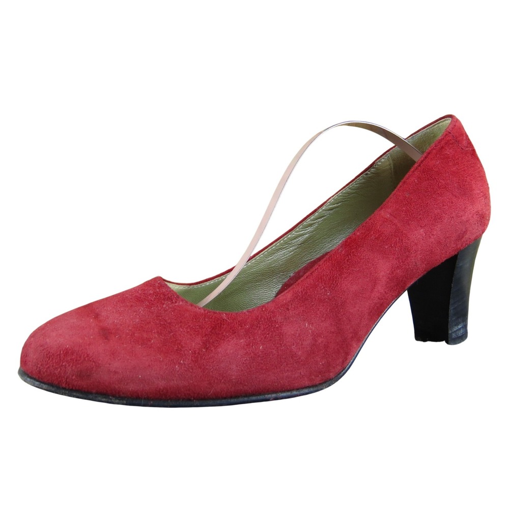 Taryn Rose Suede Pumps Women 37.5‎ Red Leather Dress Classic Comfort